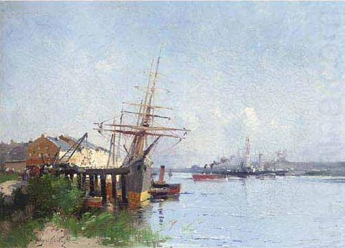 Harbour scene, Eugene Galien-Laloue